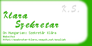 klara szekretar business card