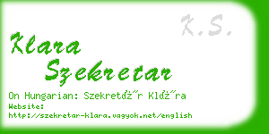 klara szekretar business card